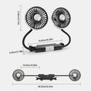SEAMETAL Car USB Dual Head Fan 3 Speed 360 Degree Adjustable Backseat Breeze