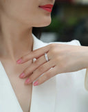 Sterling Silver Gold Plated Silver Moissanite Ring
