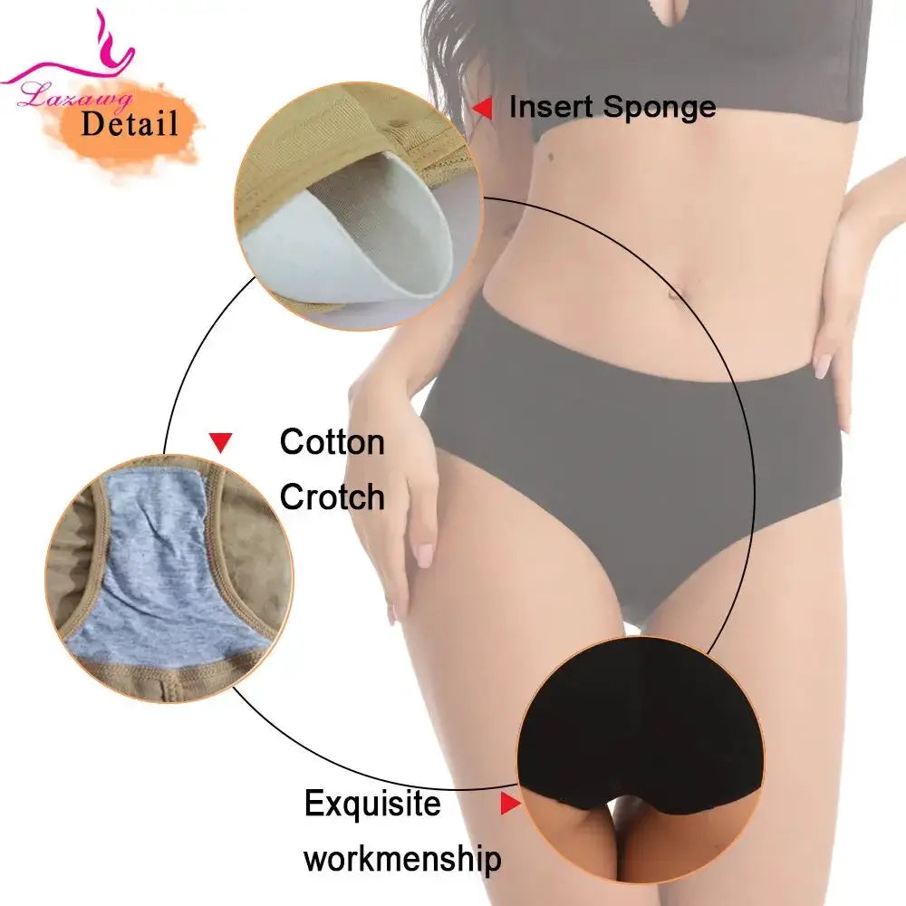 Seamless Butt Lifter Panty Tummy Control Removable Pads