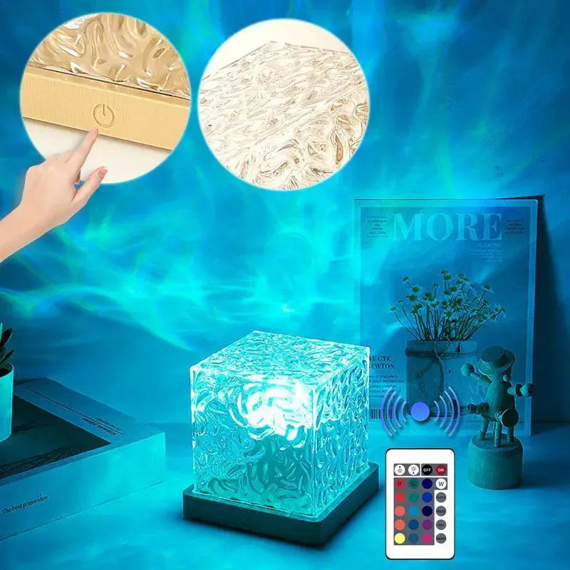 Rotating Water Ripple Projector Night Light Lamp 16 Colors