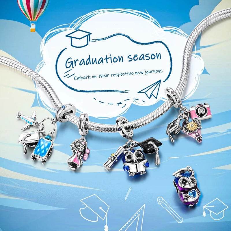 Charm Sterling Silver Happy Graduation