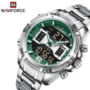 NAVIFORCE Digital Stainless Steel Sports Watch Waterproof Multifunction