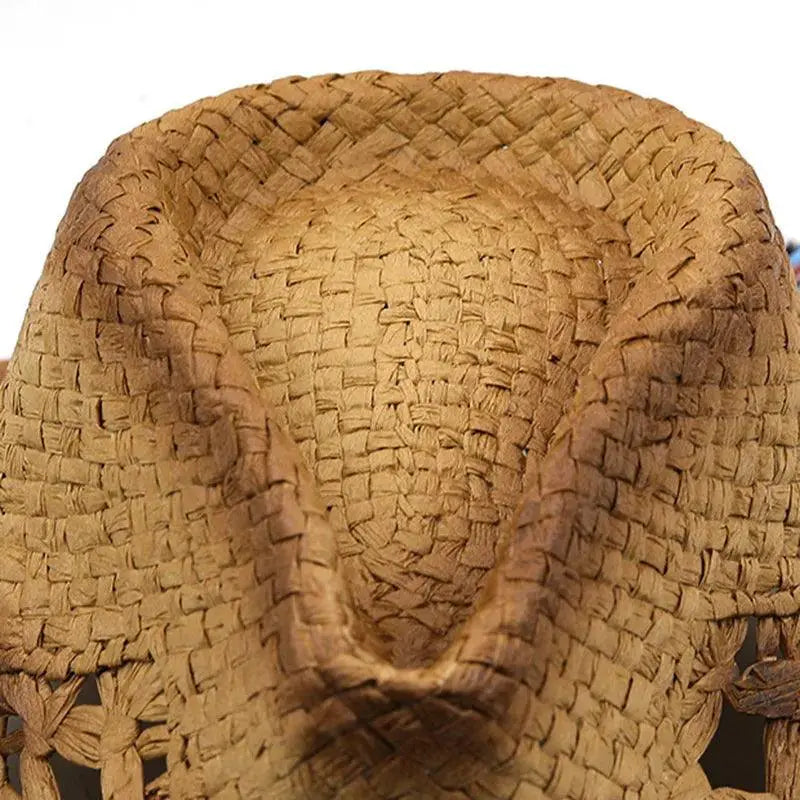 Khaki Lafite Straw Cowboy Hat With Paint Spray Finish