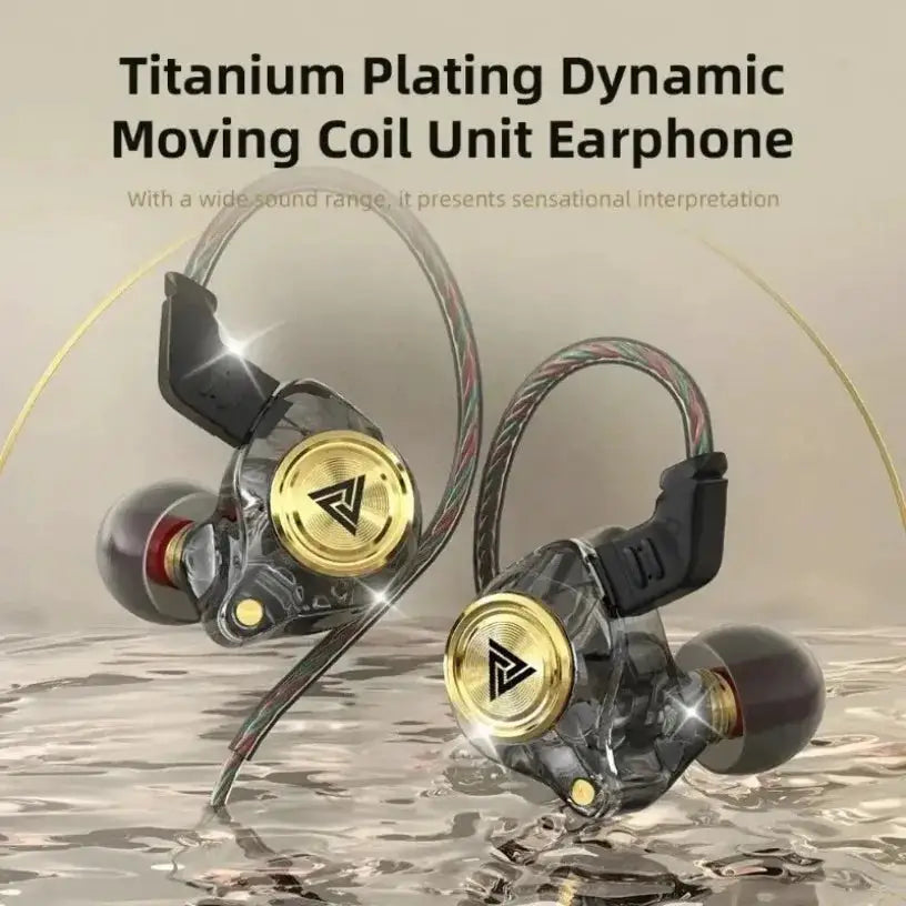 QKZ CK5 Wired Earphones In-Ear Headphones with Mic Volume Control HiFi Stereo Sound Deep Bass Tangle-Free for Phone Laptop PC