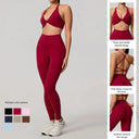 Quick Dry Women Sports Set V Shaped Bra Yoga