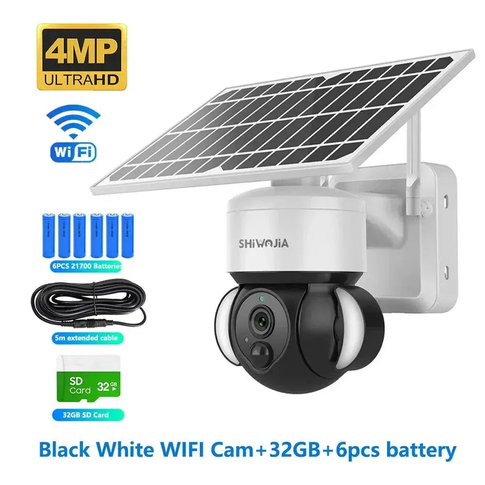 Outdoor Solar Security Camera for Home Edition AA — Black White WIFI - Variant 2