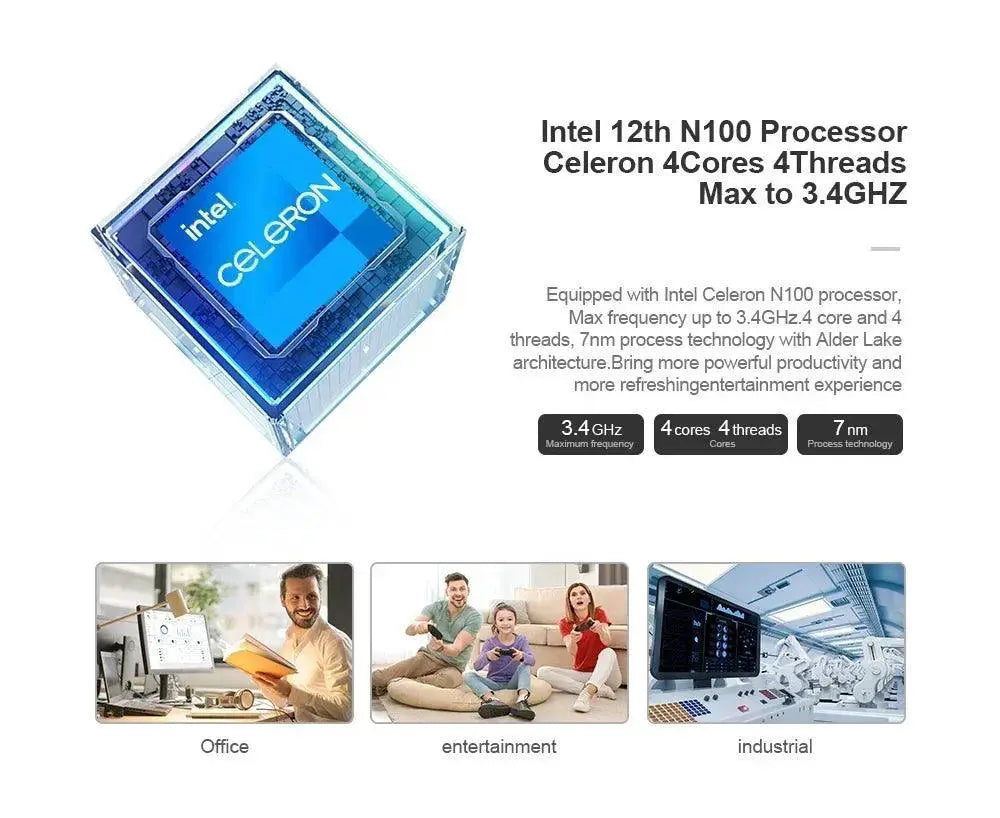 Chatreey T8 Mini PC High Performance Intel Celeron Quad Core