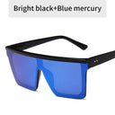 Unisex Vintage Flat Top Sunglasses with UV400 Protection