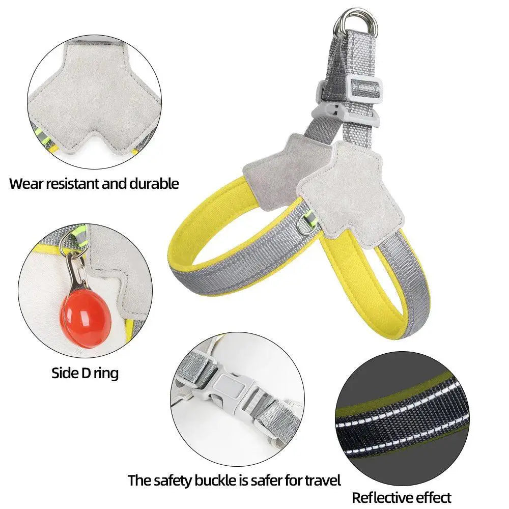 Reflective Dog Harness Adjustable Durable Breathable Mesh