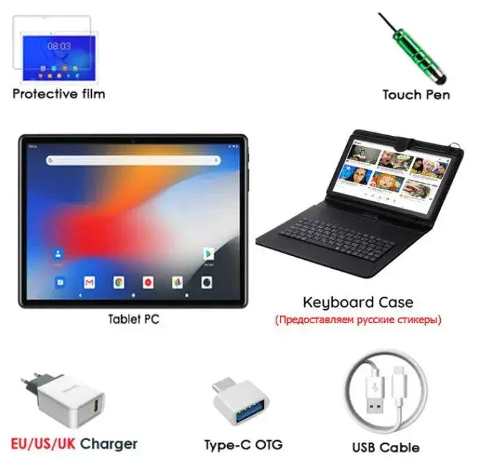 10.1 Inch Android 12 Tablet Octa Core 8GB RAM 64GB Storage