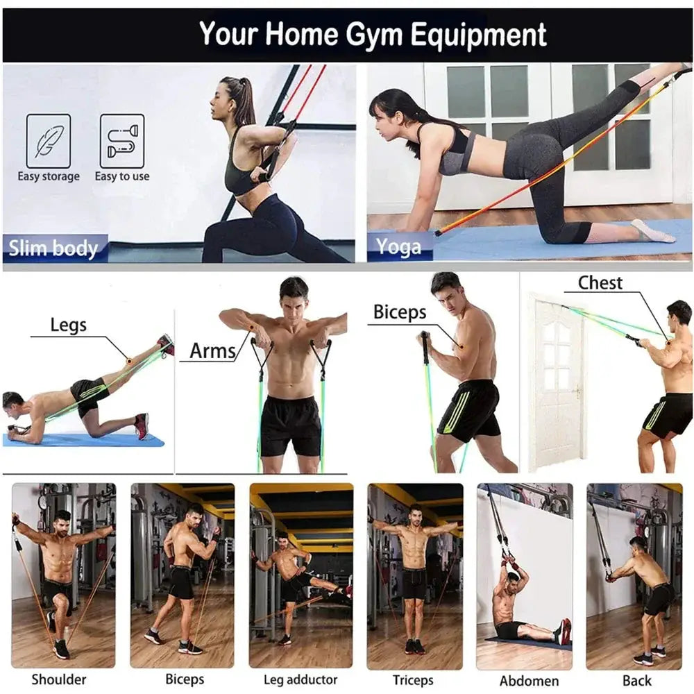 Ultimate 360lbs Resistance Bands Set for Home Gym Use