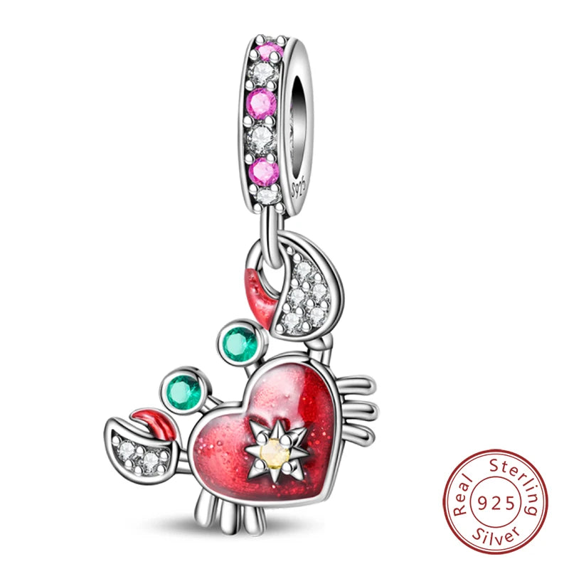 Red Series Charm Beads Sterling