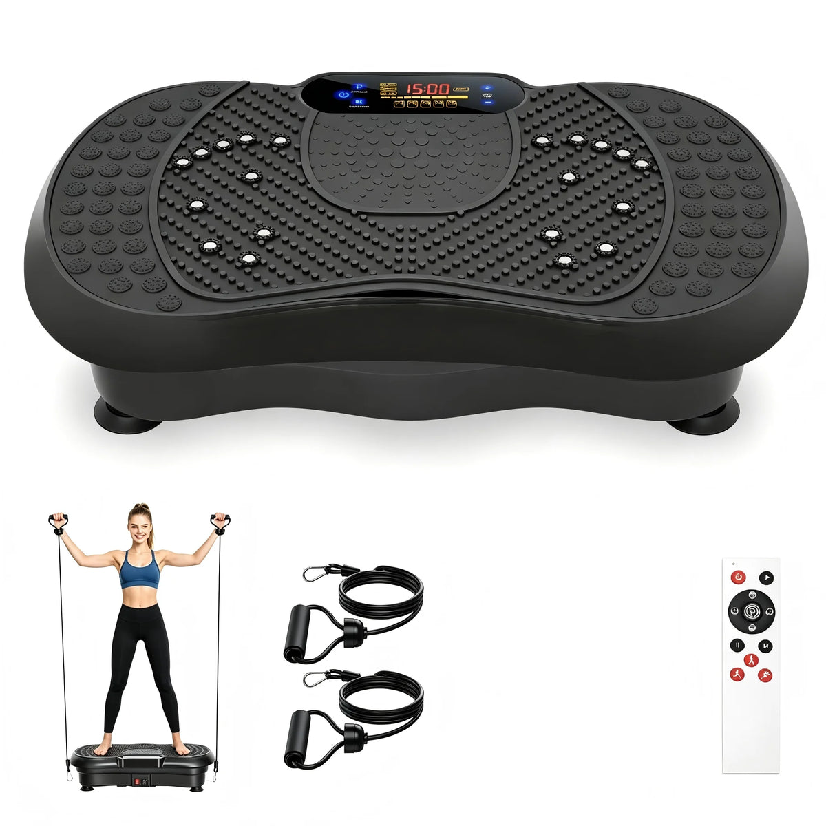 Smart Vibration Plate Exercise Machine With LED Light Strip Deep — product view 10