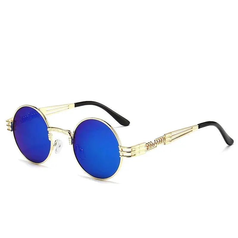 Unisex Gothic Red Steampunk Round Sunglasses UV400