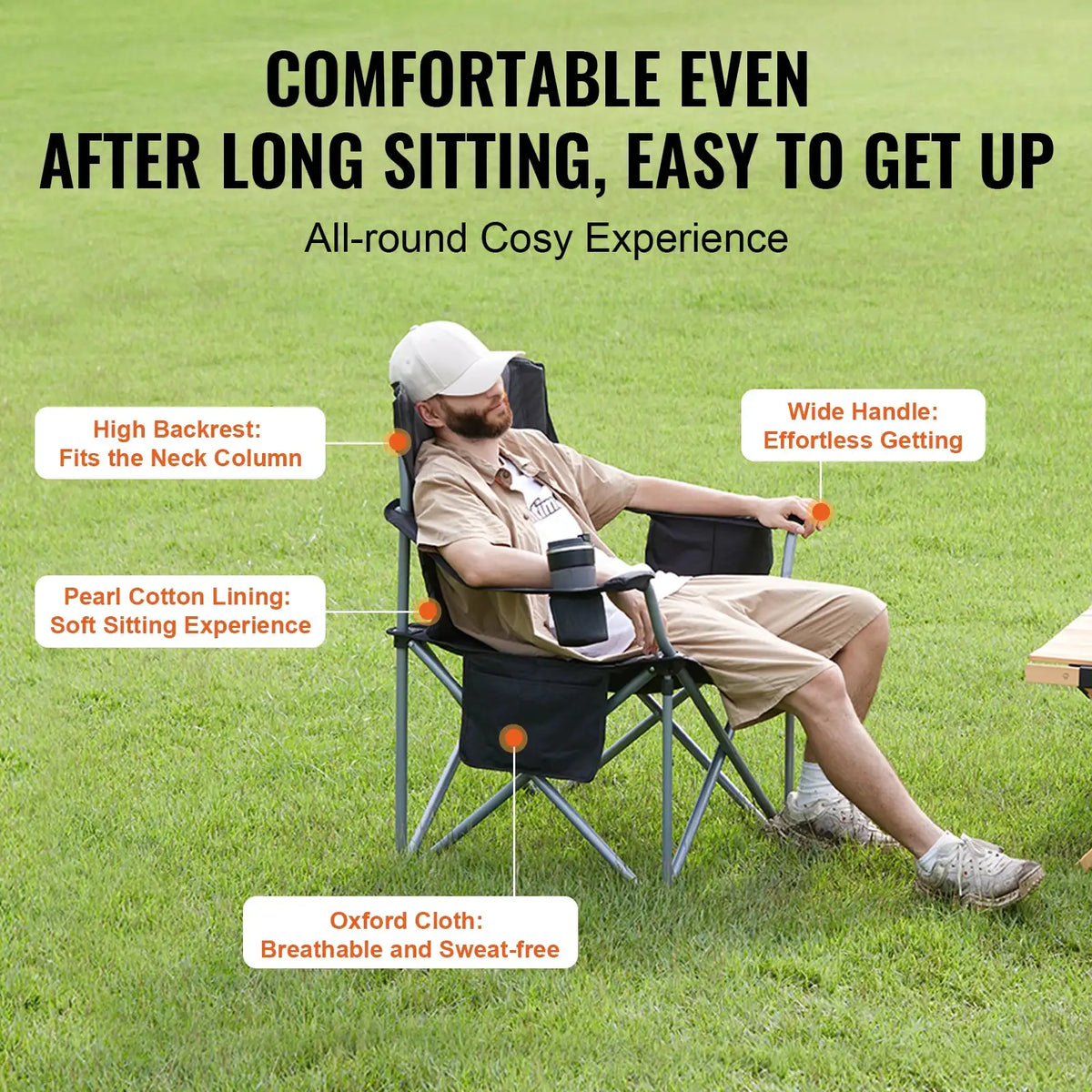 Heavy Duty Portable Folding Chair — product view 4