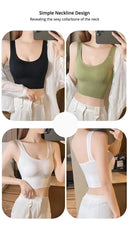 Crop Top with Built-In Bra for Women