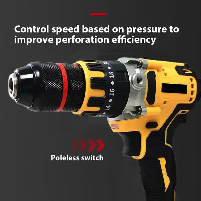 20V Cordless Brushless Hammer Drill 20 Plus 3 Torque Tool