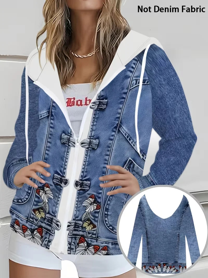 Plus Size Button Fashion Jacket