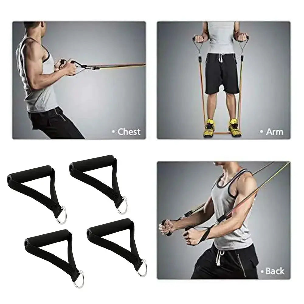 Pulley Strap Resistance Bands Handle Attachment For Home Gym