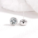 Round Moissanite Stud Earrings in Sterling Silver