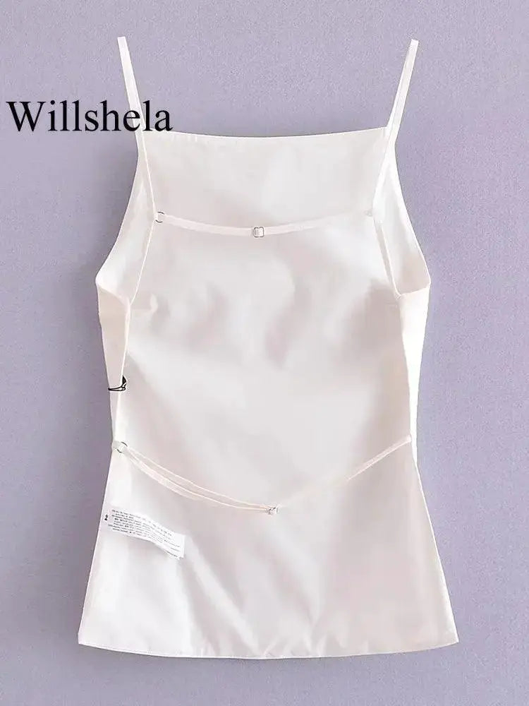 Chic Vintage Lace Up Camisole Elegant Summer Tank For Women
