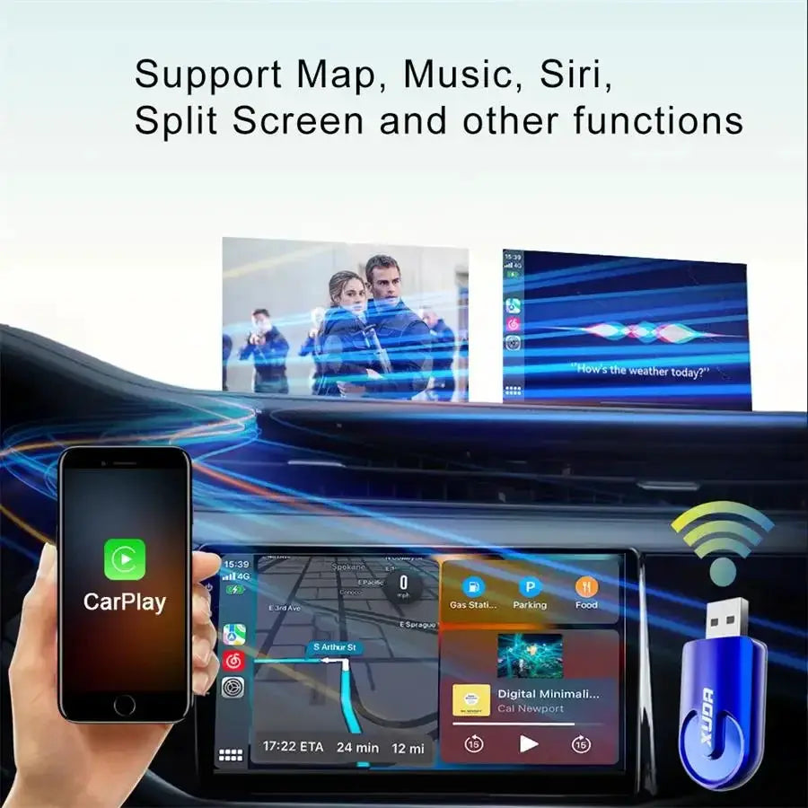 2 In1 Wireless CarPlay And Android Auto AI Box Mini Adapter