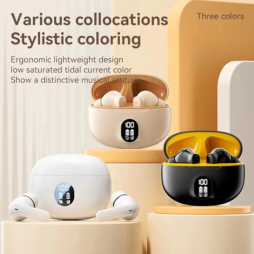 Wireless Bluetooth Headphones Built-in HD Mic Noise Isolation Large Battery for Extended Playtime Ideal for Calls Daily Music
