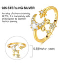 Ring Sterling Silver Sparkling Gold