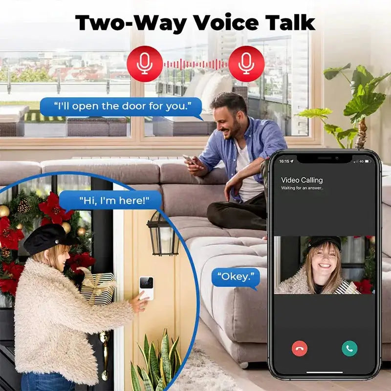 Tuya WiFi Video Doorbell Wireless HD Camera IR Alarm Security Smart Home Door Bell WiFi Intercom for Home by stepyours.com