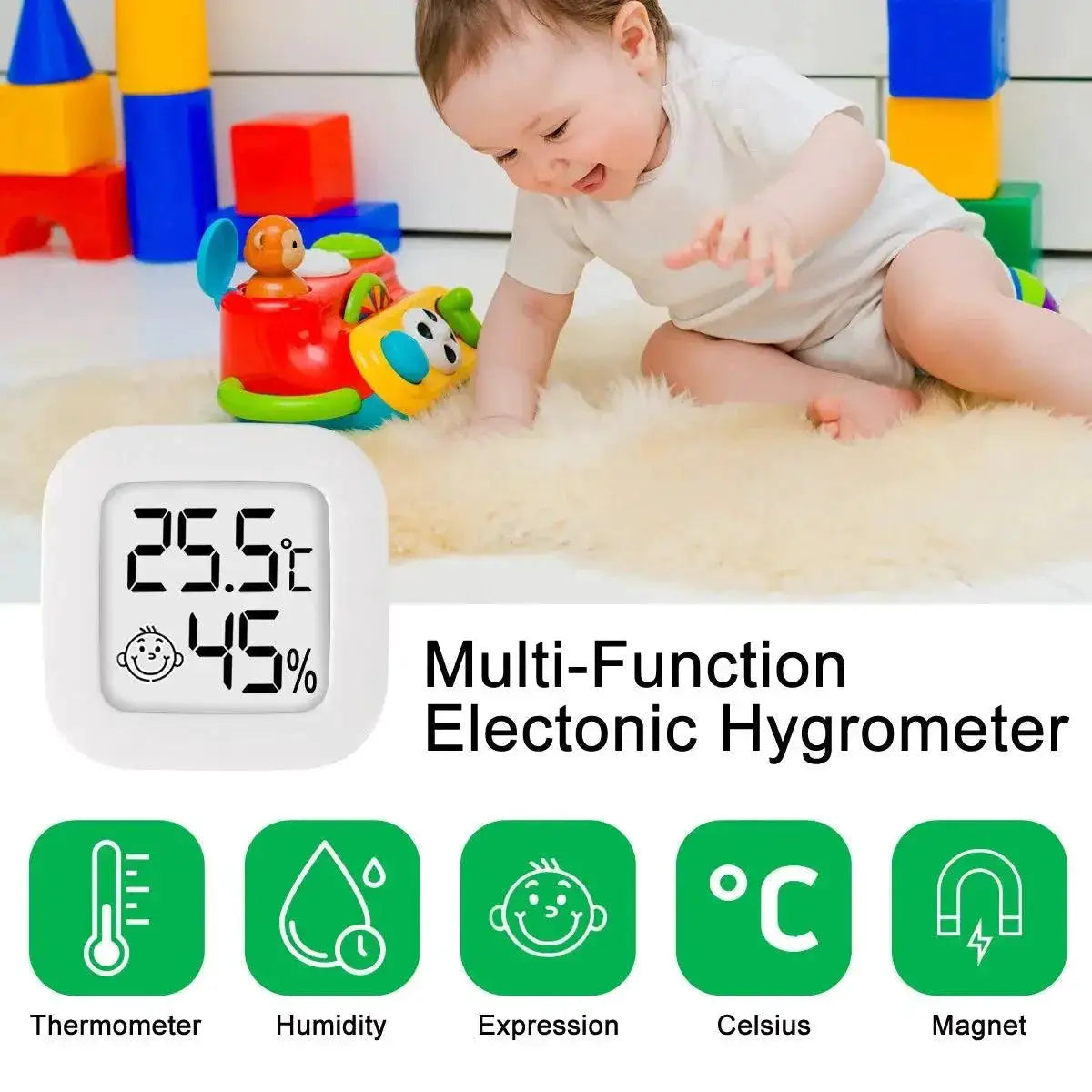 Mini Digital Thermometer Hygrometer 4 Pack Indoor Outdoor