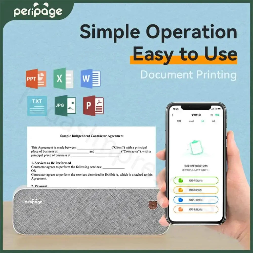 PeriPage Wireless Thermal Printer Portable Printing Solution