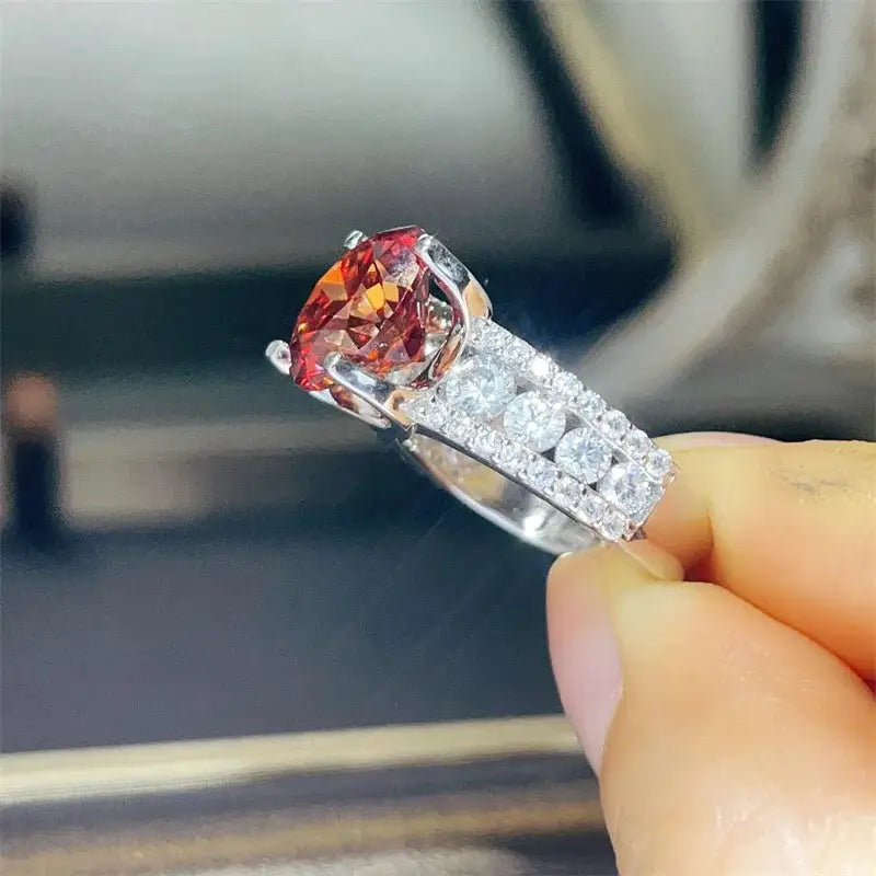 Sterling Silver Sterling Silver Red Moissanite Ring — product image 4