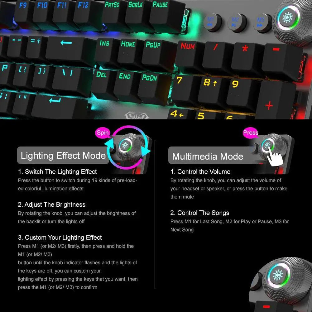 AULA F2088 Mechanical Gaming Keyboard With Anti Ghosting