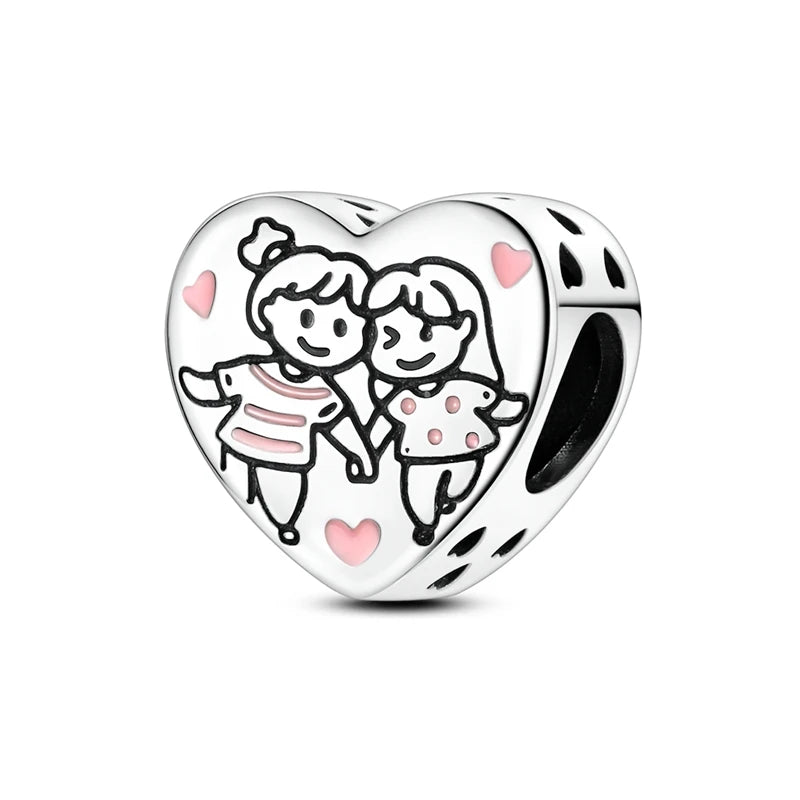 Sterling Silver Charm Beads Rose