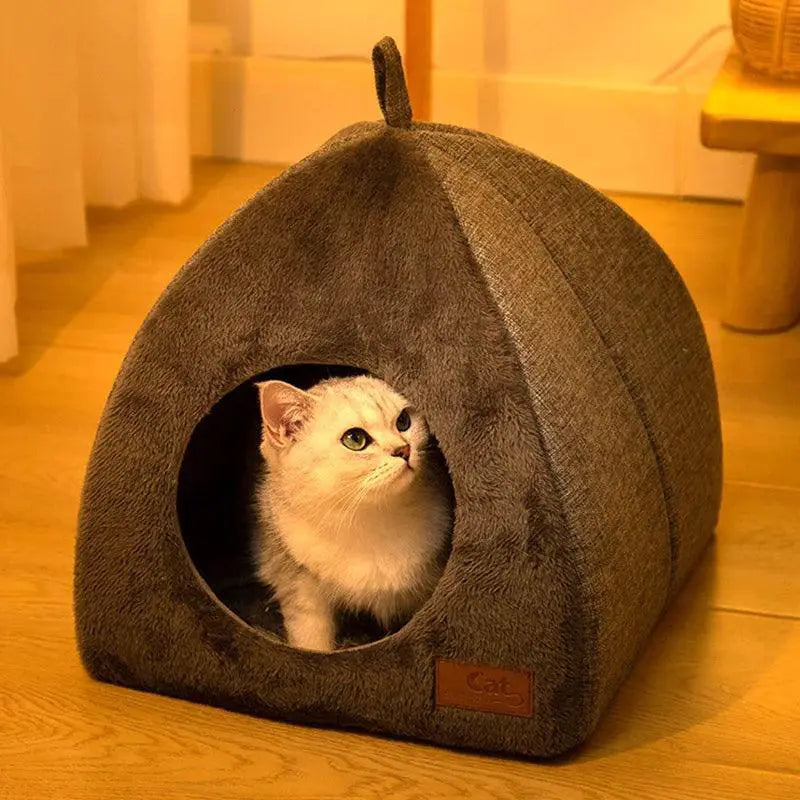 Cozy Cat House Warm Semi Enclosed Pet Kennel for Sleep