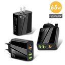 65W Type C Fast Charger GaN Tech Multiple Ports Fast Charge