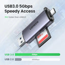 UGREEN Card Reader USB-C & USB 3.0 SD MicroSD TF Thunderbolt Fast Data Transfer