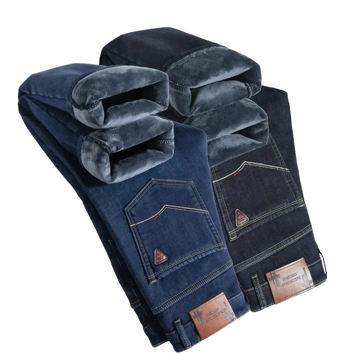 Warm Fleece Jeans for Cold Office Wear — product view 1
