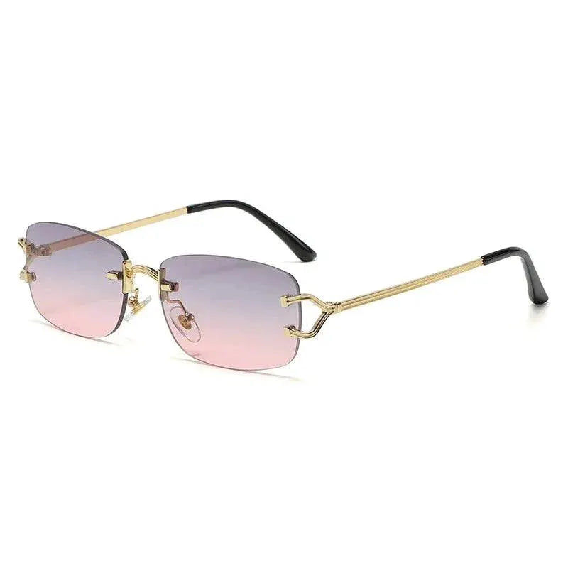 Rimless Rectangle Sunglasses For Men And Women UV Protection