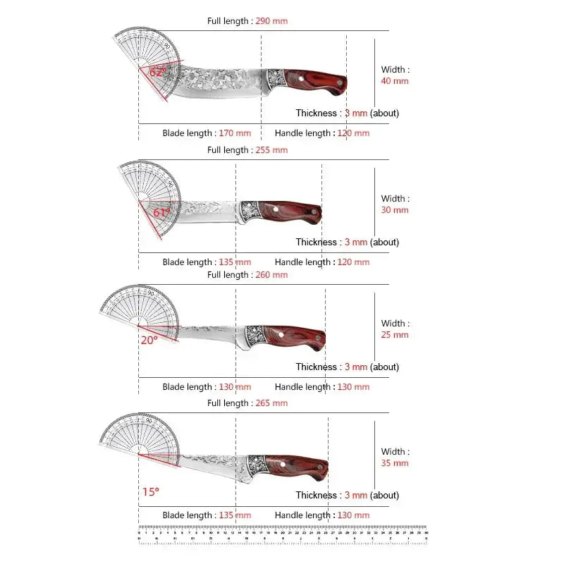 Professional Stainless Steel Boning Knife Rosewood Handle