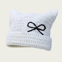 Striped Cat Ear Knitted Cap