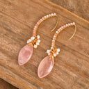 Oval Gemstone Earrings Natural Red Agate Amethyst Handmade Jewelry For Women