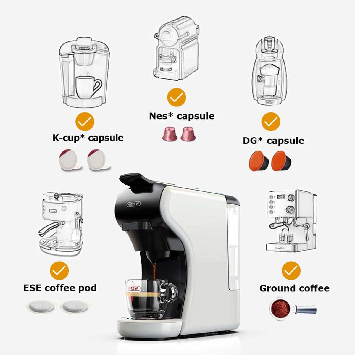 HiBREW in Multiple Capsule Coffee Maker Full Automatic With Hot — product view 2