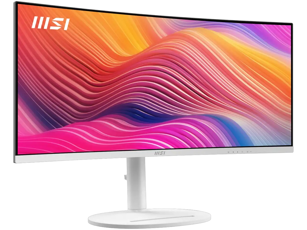MSI 34" UWQHD 2K 1440P 120Hz with Adaptive-Sync HDR Ready Built-in Speakers USB-C KVM Picture-in-Picture white Curved Computer Monitor with Height Adjustable, Swivel & Tilt Stand Modern MD342CQPW