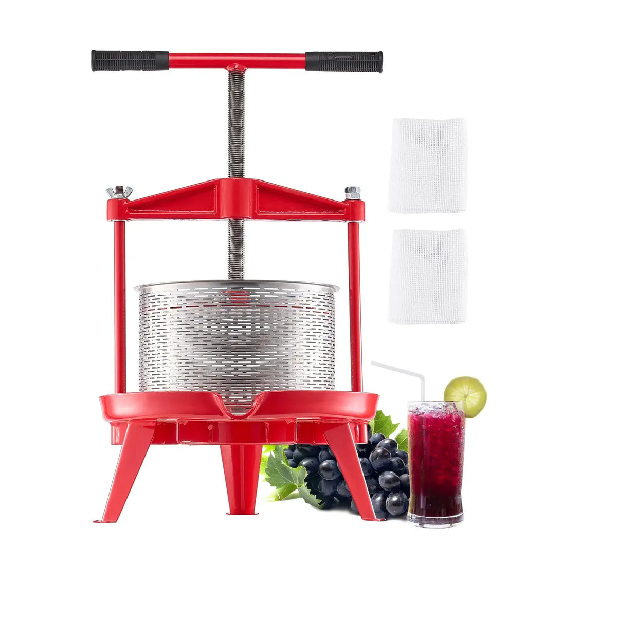 SucceBuy Fruit Wine Press Stainless Steel Basket with Cross-beam — product view 1