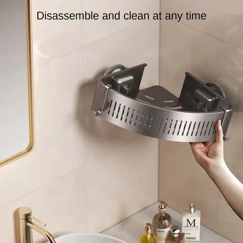 Vacuum Suction Cup Bathroom Shelf Wall Mounted Organizer