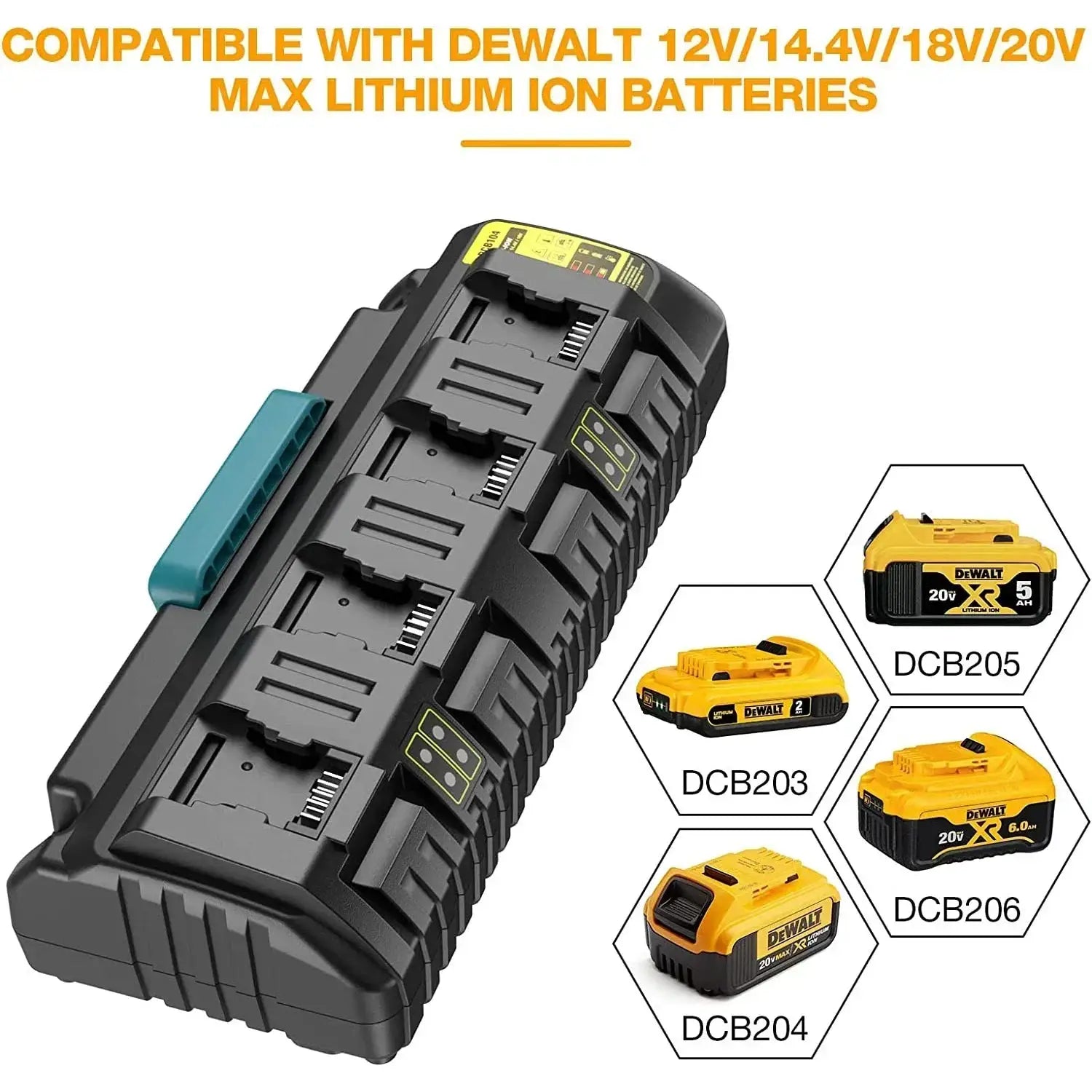 Rapid 4 Port DCB104 Lithium Battery Charger Fast Charge