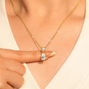 Pear Teardrop Moissanite Necklace Women