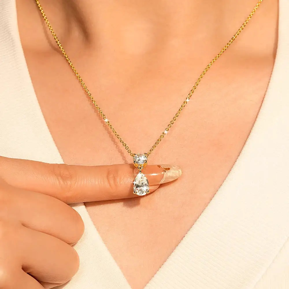 Pear Teardrop Moissanite Necklace Women — product image 8