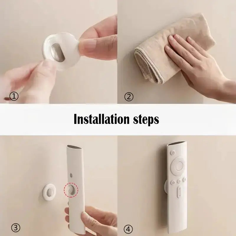 3pcs No Drill Magnetic Remote Holder - Wall Mount for TV/AC/DVD Remotes, White Space-Saving Design